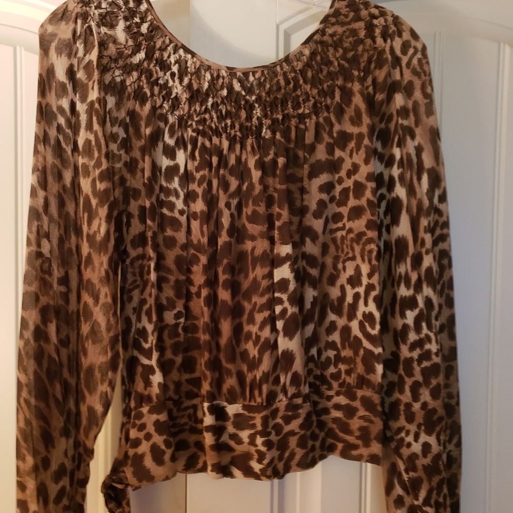Michael Kors Leopard Print Blouse